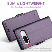 For Google Pixel 8a CaseMe 023 Butterfly Buckle Litchi Texture RFID Anti-theft Leather Phone Case(Pearly Purple)
