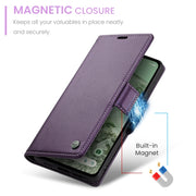 For Google Pixel 8a CaseMe 023 Butterfly Buckle Litchi Texture RFID Anti-theft Leather Phone Case(Pearly Purple)
