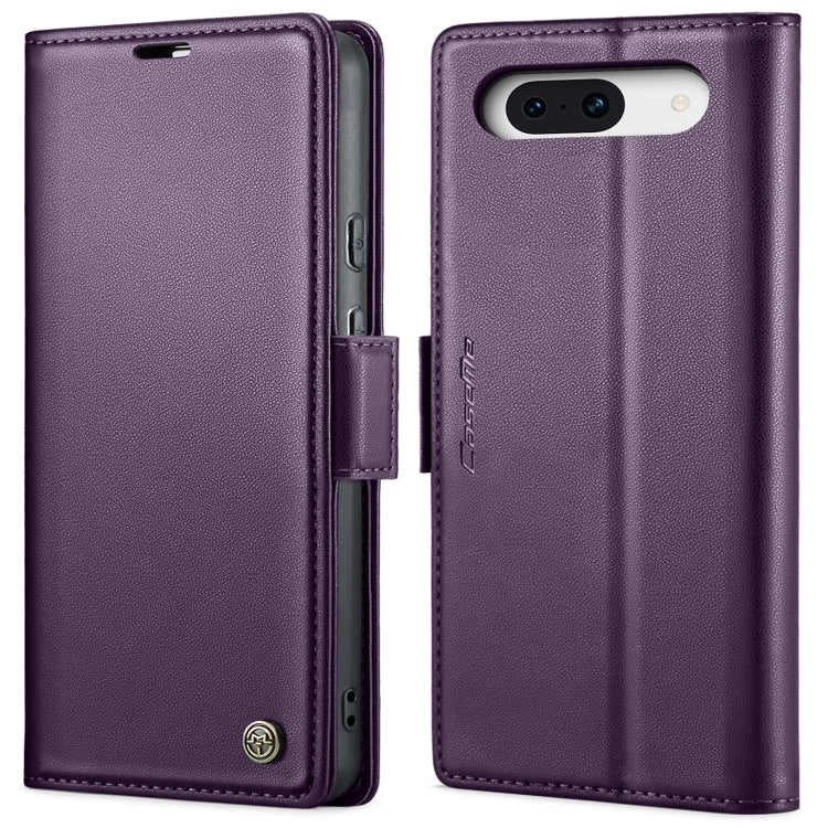 For Google Pixel 8a CaseMe 023 Butterfly Buckle Litchi Texture RFID Anti-theft Leather Phone Case(Pearly Purple) - Google Cases by CaseMe | Online Shopping South Africa | PMC Jewellery | Buy Now Pay Later Mobicred