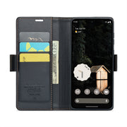 For Google Pixel 9 Pro XL CaseMe 023 Butterfly Buckle Litchi Texture RFID Anti-theft Leather Phone Case(Black)