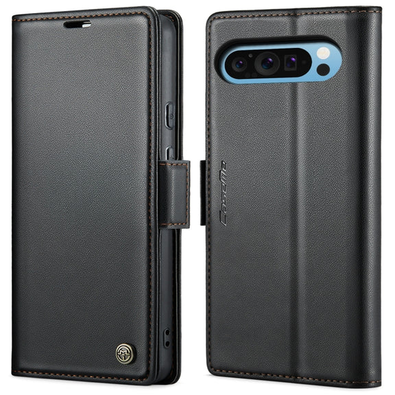 For Google Pixel 9 Pro XL CaseMe 023 Butterfly Buckle Litchi Texture RFID Anti-theft Leather Phone Case(Black)