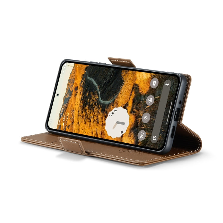 For Google Pixel 9 Pro XL CaseMe 023 Butterfly Buckle Litchi Texture RFID Anti-theft Leather Phone Case(Brown)