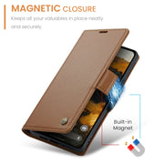 For Google Pixel 9 Pro XL CaseMe 023 Butterfly Buckle Litchi Texture RFID Anti-theft Leather Phone Case(Brown)
