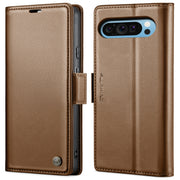 For Google Pixel 9 Pro XL CaseMe 023 Butterfly Buckle Litchi Texture RFID Anti-theft Leather Phone Case(Brown)