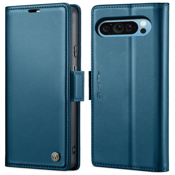 For Google Pixel 9 Pro XL CaseMe 023 Butterfly Buckle Litchi Texture RFID Anti-theft Leather Phone Case(Blue)