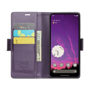 For Google Pixel 9 Pro XL CaseMe 023 Butterfly Buckle Litchi Texture RFID Anti-theft Leather Phone Case(Pearly Purple)