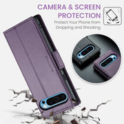 For Google Pixel 9 Pro XL CaseMe 023 Butterfly Buckle Litchi Texture RFID Anti-theft Leather Phone Case(Pearly Purple)