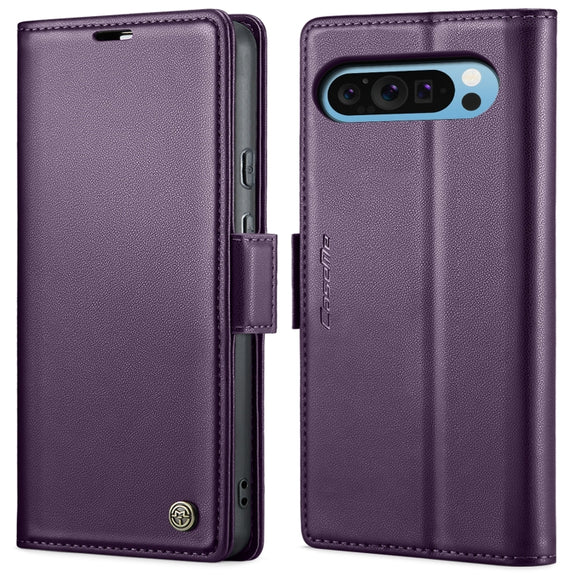 For Google Pixel 9 Pro XL CaseMe 023 Butterfly Buckle Litchi Texture RFID Anti-theft Leather Phone Case(Pearly Purple)