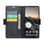 For Google Pixel 9 / 9 Pro CaseMe 023 Butterfly Buckle Litchi Texture RFID Anti-theft Leather Phone Case(Black)
