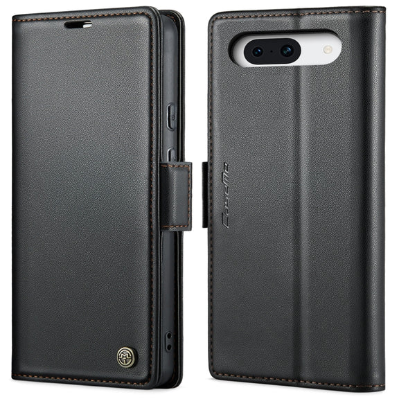 For Google Pixel 9 / 9 Pro CaseMe 023 Butterfly Buckle Litchi Texture RFID Anti-theft Leather Phone Case(Black)
