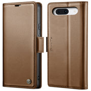 For Google Pixel 9 / 9 Pro CaseMe 023 Butterfly Buckle Litchi Texture RFID Anti-theft Leather Phone Case(Brown)