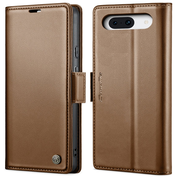 For Google Pixel 9 / 9 Pro CaseMe 023 Butterfly Buckle Litchi Texture RFID Anti-theft Leather Phone Case(Brown)