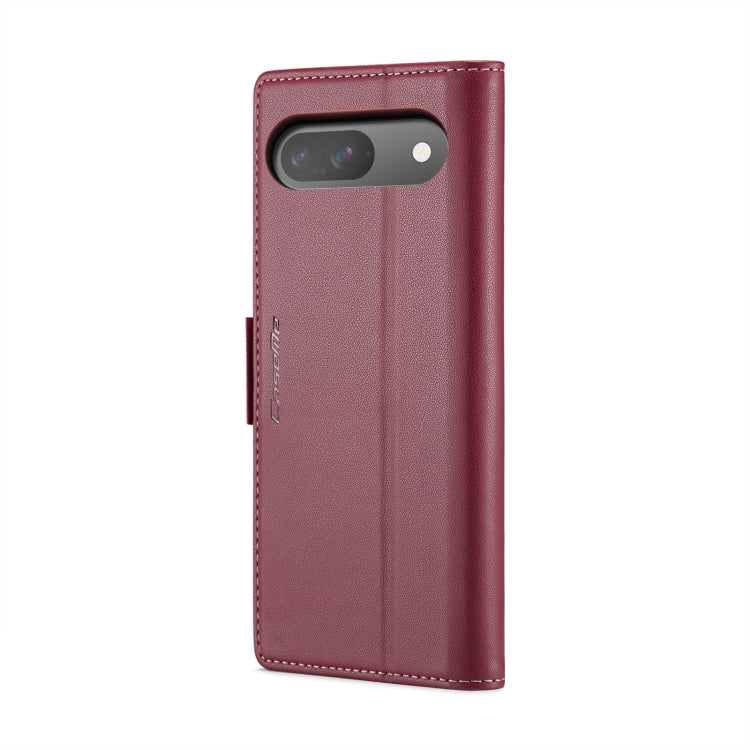 For Google Pixel 9 / 9 Pro CaseMe 023 Butterfly Buckle Litchi Texture RFID Anti-theft Leather Phone Case(Wine Red)