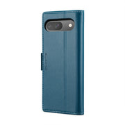 For Google Pixel 9 / 9 Pro CaseMe 023 Butterfly Buckle Litchi Texture RFID Anti-theft Leather Phone Case(Blue)