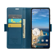 For Google Pixel 9 / 9 Pro CaseMe 023 Butterfly Buckle Litchi Texture RFID Anti-theft Leather Phone Case(Blue)