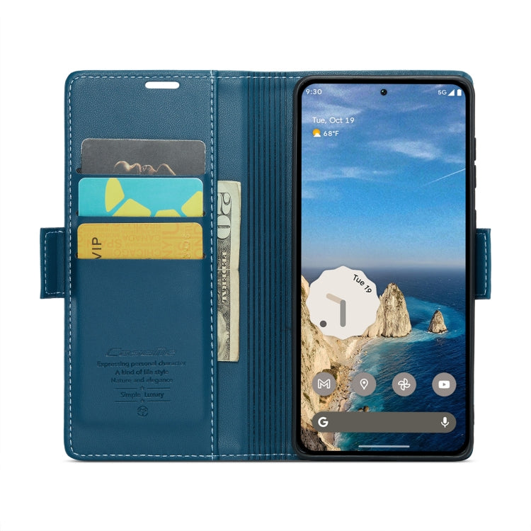 For Google Pixel 9 / 9 Pro CaseMe 023 Butterfly Buckle Litchi Texture RFID Anti-theft Leather Phone Case(Blue)