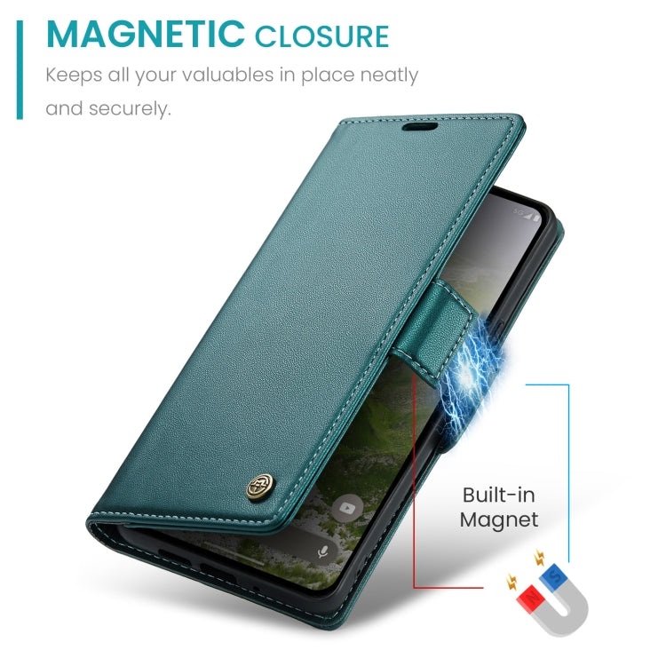 For Google Pixel 9 / 9 Pro CaseMe 023 Butterfly Buckle Litchi Texture RFID Anti-theft Leather Phone Case(Pearly Blue)