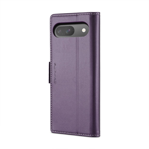 For Google Pixel 9 / 9 Pro CaseMe 023 Butterfly Buckle Litchi Texture RFID Anti-theft Leather Phone Case(Pearly Purple)
