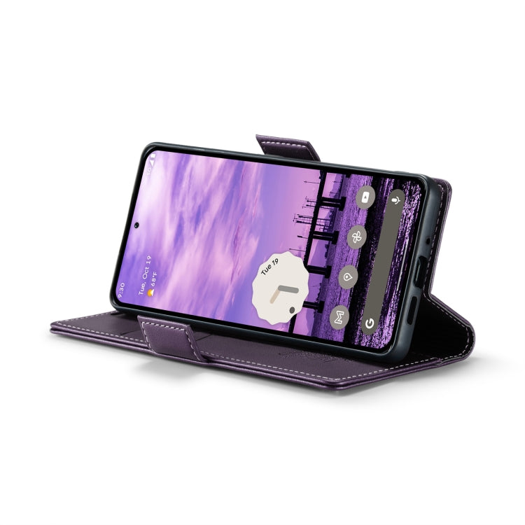 For Google Pixel 9 / 9 Pro CaseMe 023 Butterfly Buckle Litchi Texture RFID Anti-theft Leather Phone Case(Pearly Purple)
