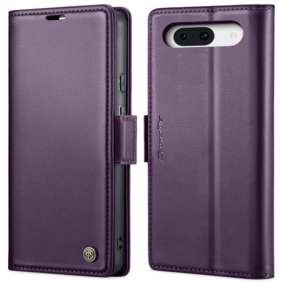 For Google Pixel 9 / 9 Pro CaseMe 023 Butterfly Buckle Litchi Texture RFID Anti-theft Leather Phone Case(Pearly Purple)