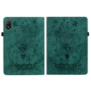 For Honor Pad V8 Pro Butterfly Rose Embossed Leather Tablet Case(Green)