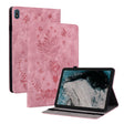For Nokia T20 10.4 2021 Butterfly Rose Embossed Leather Tablet Case(Pink) - Honor Cases by PMC TechLife | Online Shopping South Africa | PMC TechLife | Buy Now Pay Later Mobicred