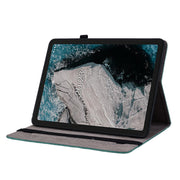 For Nokia T20 10.4 2021 Butterfly Rose Embossed Leather Tablet Case(Green)