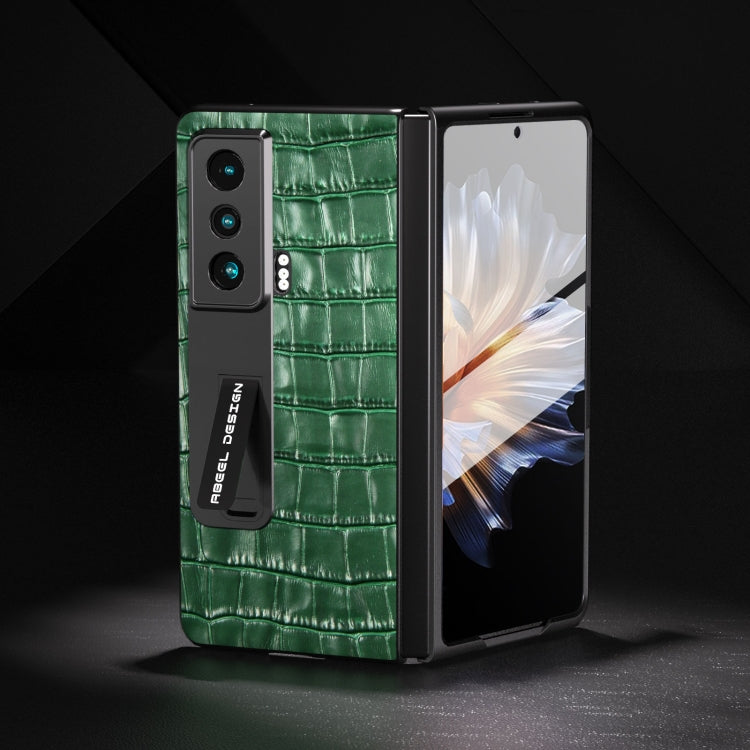 For Honor Magic Vs Integrated Crocodile Texture Genuine Leather Phone Case(Green) - Honor Cases by PMC TechLife | Online Shopping South Africa | PMC TechLife | Buy Now Pay Later Mobicred