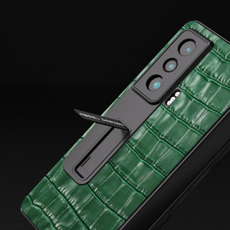 For Honor Magic Vs Integrated Crocodile Texture Genuine Leather Phone Case(Green) - Honor Cases by PMC TechLife | Online Shopping South Africa | PMC TechLife | Buy Now Pay Later Mobicred
