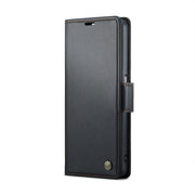For OPPO A57 4G Global/A57s 4G Global CaseMe 023 Butterfly Buckle Litchi Texture RFID Anti-theft Leather Phone Case(Black)