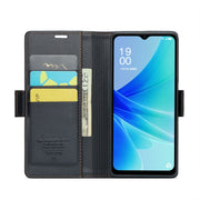 For OPPO A57 4G Global/A57s 4G Global CaseMe 023 Butterfly Buckle Litchi Texture RFID Anti-theft Leather Phone Case(Black)