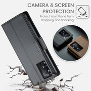 For OPPO A57 4G Global/A57s 4G Global CaseMe 023 Butterfly Buckle Litchi Texture RFID Anti-theft Leather Phone Case(Black)