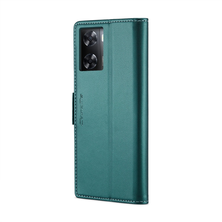 For OPPO A77 4G Global / A57e 4G CaseMe 023 Butterfly Buckle Litchi Texture RFID Anti-theft Leather Phone Case(Pearly Blue)