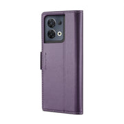 For OPPO Reno8 Pro 5G Global CaseMe 023 Butterfly Buckle Litchi Texture RFID Anti-theft Leather Phone Case(Pearly Purple)