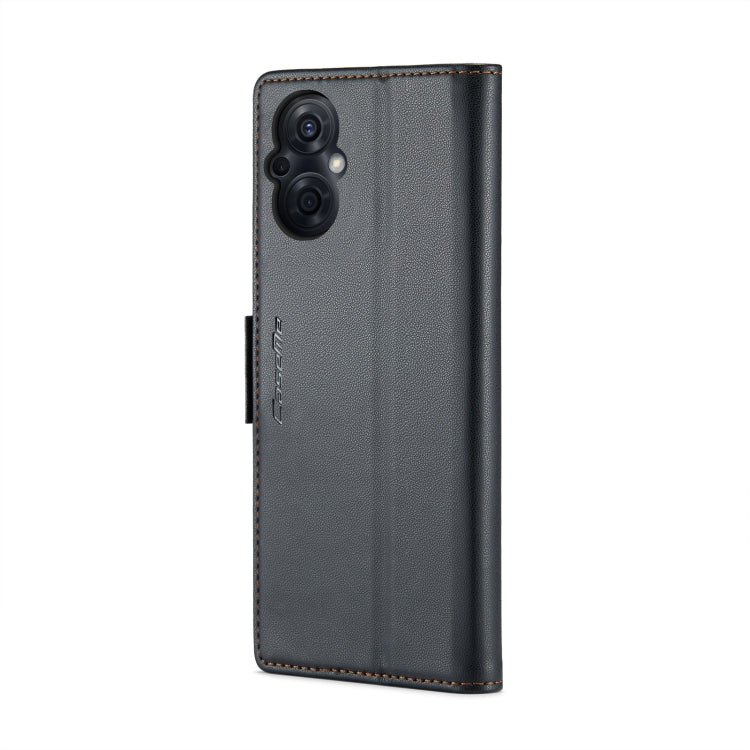 For OPPO Reno7 Z Global/Reno7 Lite Global CaseMe 023 Butterfly Buckle Litchi Texture RFID Anti-theft Leather Phone Case(Black) - free shipping - PMC Jewellery - Order now!