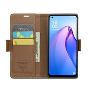 For OPPO F21 Pro 5G Globa/Reno8 Z Global CaseMe 023 Butterfly Buckle Litchi Texture RFID Anti-theft Leather Phone Case(Brown)