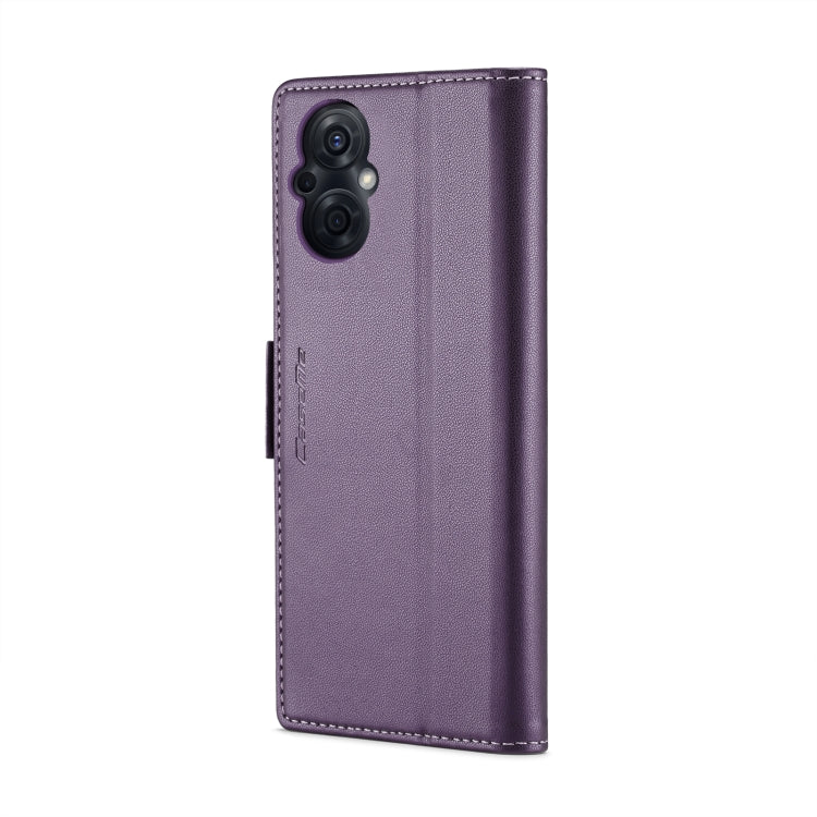 For OPPO F21 Pro 5G Globa/Reno8 Z Global CaseMe 023 Butterfly Buckle Litchi Texture RFID Anti-theft Leather Phone Case(Pearly Purple)