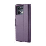 For OPPO Reno8 5G Global CaseMe 023 Butterfly Buckle Litchi Texture RFID Anti-theft Leather Phone Case(Pearly Purple)