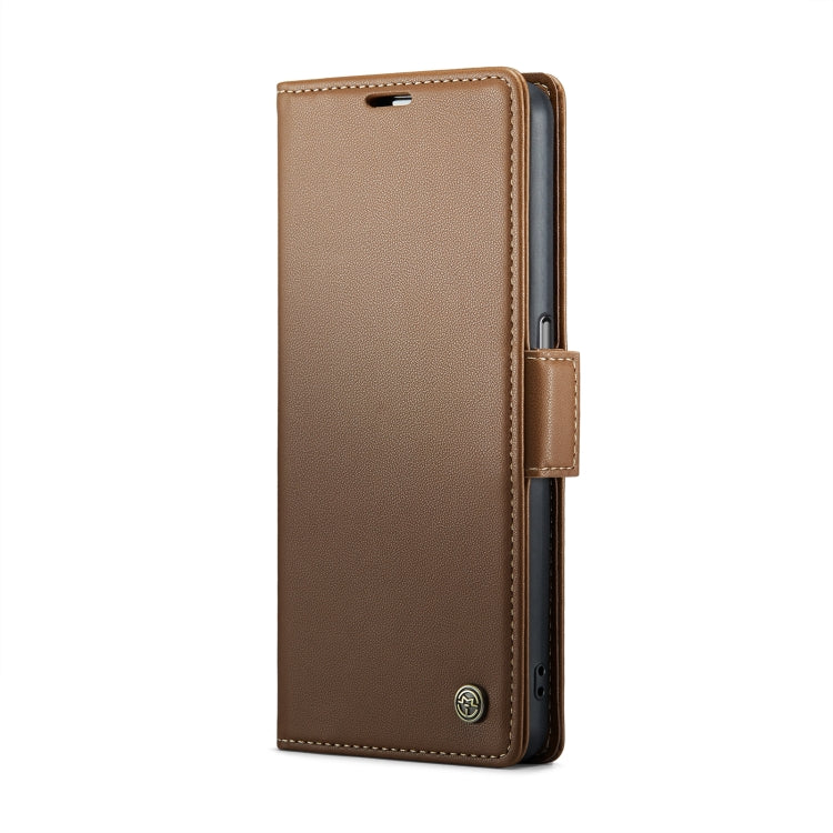For OPPO A96 4G Global/A36 4G/K10 4G/A76 4G CaseMe 023 Butterfly Buckle Litchi Texture RFID Anti-theft Leather Phone Case(Brown)