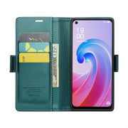 For OPPO A96 4G Global/A36 4G/K10 4G/A76 4G CaseMe 023 Butterfly Buckle Litchi Texture RFID Anti-theft Leather Phone Case(Pearly Blue)