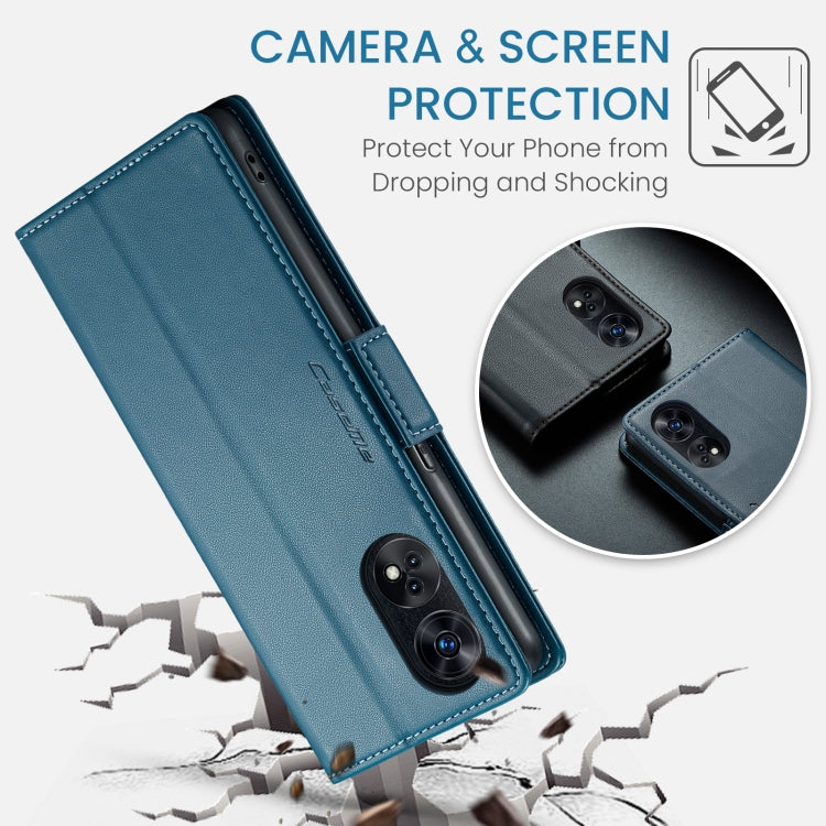 For OPPO Reno8 T 4G CaseMe 023 Butterfly Buckle Litchi Texture RFID Anti-theft Leather Phone Case(Blue)