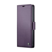 For OPPO Reno8 T 4G CaseMe 023 Butterfly Buckle Litchi Texture RFID Anti-theft Leather Phone Case(Pearly Purple)