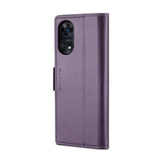 For OPPO Reno8 T 4G CaseMe 023 Butterfly Buckle Litchi Texture RFID Anti-theft Leather Phone Case(Pearly Purple)