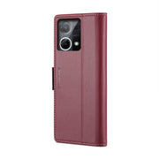 For OPPO Reno7 4G Indonesia/F21 Pro 4G/Reno8 4G CaseMe 023 Butterfly Buckle Litchi Texture RFID Anti-theft Leather Phone Case(Wine Red)