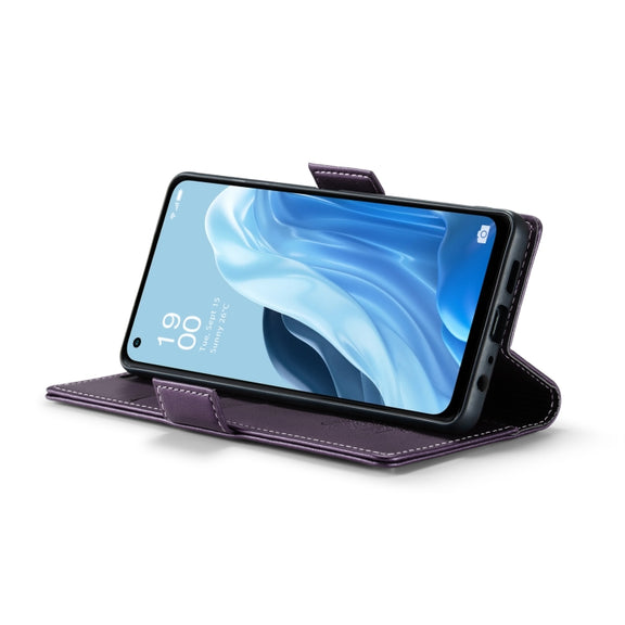 For OPPO Reno7 4G Indonesia/F21 Pro 4G/Reno8 4G CaseMe 023 Butterfly Buckle Litchi Texture RFID Anti-theft Leather Phone Case(Pearly Purple)