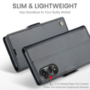 For OPPO A78 4G CaseMe 023 Butterfly Buckle Litchi Texture RFID Anti-theft Leather Phone Case(Black)