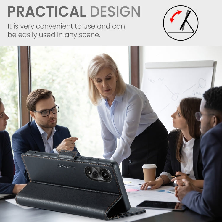 For OPPO A78 4G CaseMe 023 Butterfly Buckle Litchi Texture RFID Anti-theft Leather Phone Case(Black) - OPPO Cases by CaseMe | Online Shopping South Africa | PMC Jewellery | Buy Now Pay Later Mobicred