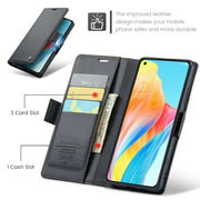 For OPPO A78 4G CaseMe 023 Butterfly Buckle Litchi Texture RFID Anti-theft Leather Phone Case(Black)