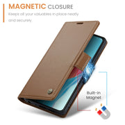 For OPPO A78 4G CaseMe 023 Butterfly Buckle Litchi Texture RFID Anti-theft Leather Phone Case(Brown)