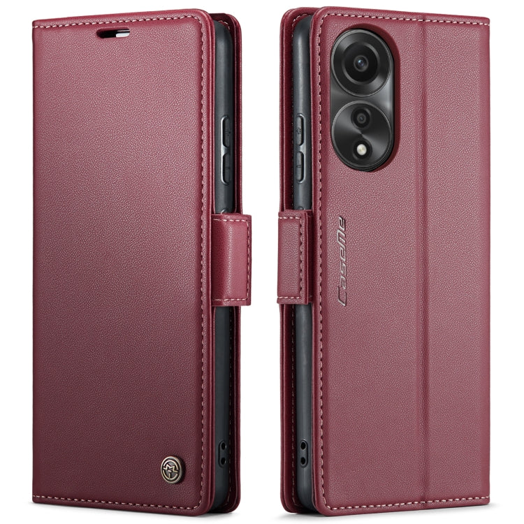 For OPPO A78 4G CaseMe 023 Butterfly Buckle Litchi Texture RFID Anti-theft Leather Phone Case(Wine Red) - OPPO Cases by CaseMe | Online Shopping South Africa | PMC Jewellery | Buy Now Pay Later Mobicred
